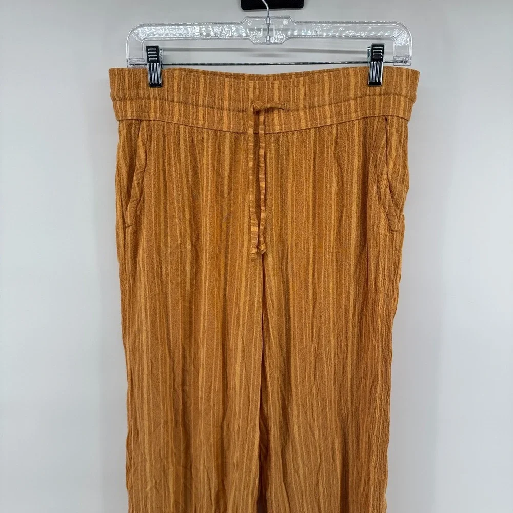 PrAna Fernie Beach Pants Womens Medium Brown Striped Tencel Modal Wide Leg - Picture 2 of 13